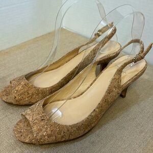 Cole Hahn Cork Air Talia Peep-Toe Slingbacks